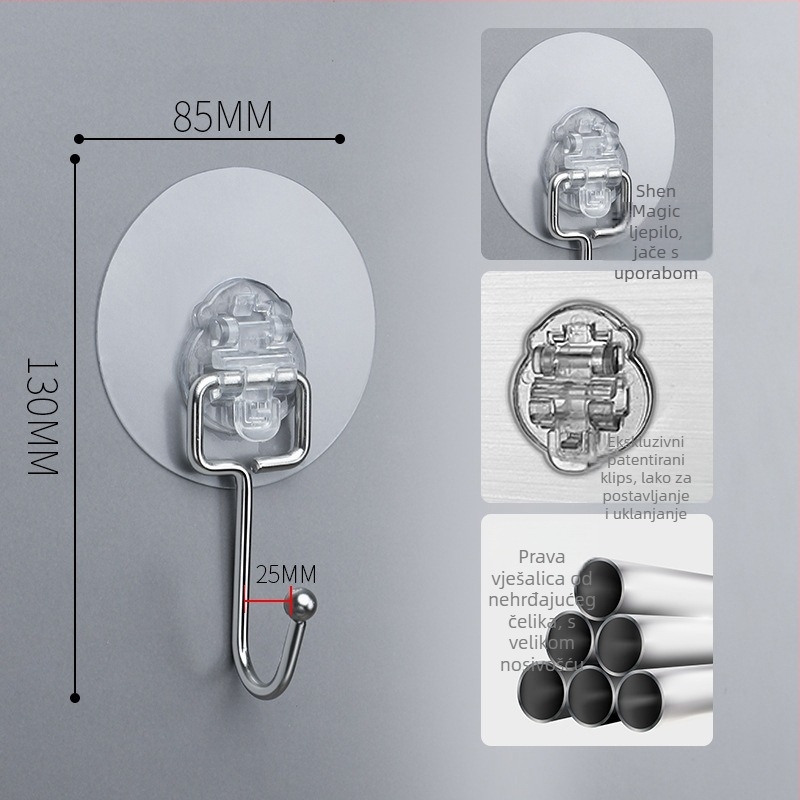 Vješalica za odjeću od nehrđajućeg čelika, višeredni dizajn, moderan minimalistički stil, nosivost 1–3 kg