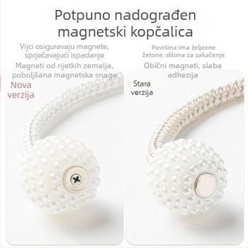 Par zavjesnih kaiševa sa magnetskim kopčama, tkanina, dekorativne perl magnetske kopče, moderni minimalistički stil, prilagodljivo