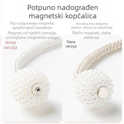 Par zavjesnih kaiševa sa magnetskim kopčama, tkanina, dekorativne perl magnetske kopče, moderni minimalistički stil, prilagodljivo