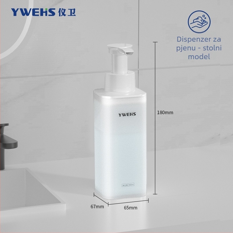 Zidni dozator sapuna za hotelsku kupaonicu – pumpa za pjenu, ABS, 600 g, injekcijsko oblikovanje, lagani luksuz stil
