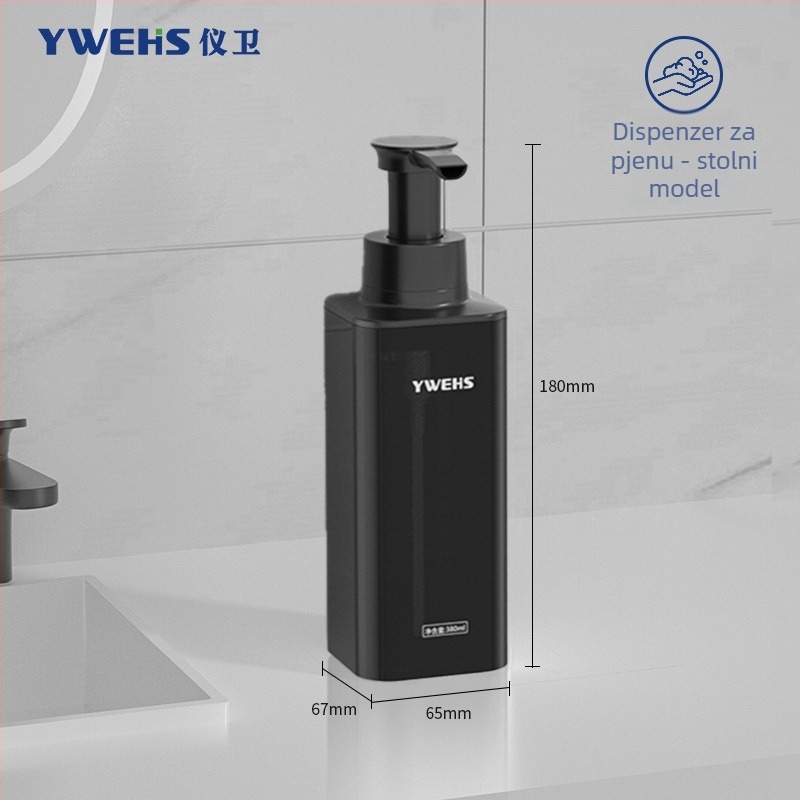 Zidni dozator sapuna za hotelsku kupaonicu – pumpa za pjenu, ABS, 600 g, injekcijsko oblikovanje, lagani luksuz stil