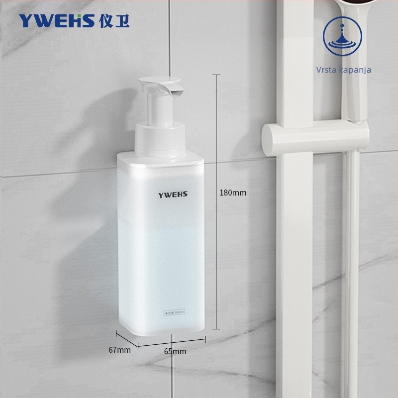 Zidni dozator sapuna za hotelsku kupaonicu – pumpa za pjenu, ABS, 600 g, injekcijsko oblikovanje, lagani luksuz stil