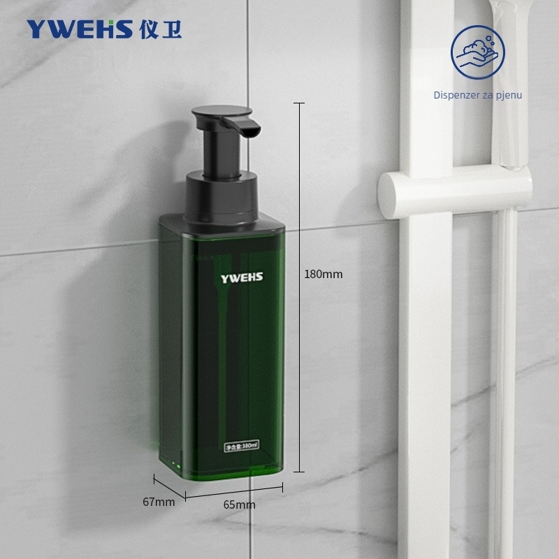 Zidni dozator sapuna za hotelsku kupaonicu – pumpa za pjenu, ABS, 600 g, injekcijsko oblikovanje, lagani luksuz stil