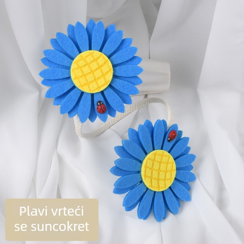 Držač za zavjesu sa suncokretom - bez bušenja, tkanina, prilagodljiv, moderni minimalistički stil
