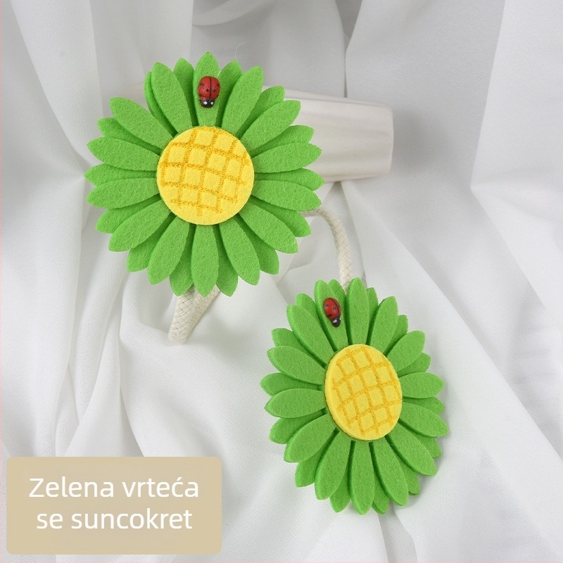Držač za zavjesu sa suncokretom - bez bušenja, tkanina, prilagodljiv, moderni minimalistički stil