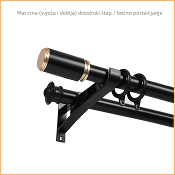 Šip za zavjese, rimski stil, aluminijska legura, nordijski minimalistički dizajn, tiho funkcioniranje, s nosačima i dodacima (Model QX002; Prilagodba obrade: Da; Materijal: aluminijska legura; Marka: tricolor fish; Stil: Light Luxury)