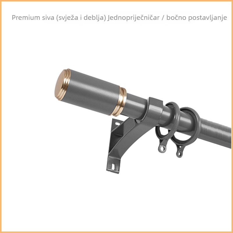 Šip za zavjese, rimski stil, aluminijska legura, nordijski minimalistički dizajn, tiho funkcioniranje, s nosačima i dodacima (Model QX002; Prilagodba obrade: Da; Materijal: aluminijska legura; Marka: tricolor fish; Stil: Light Luxury)