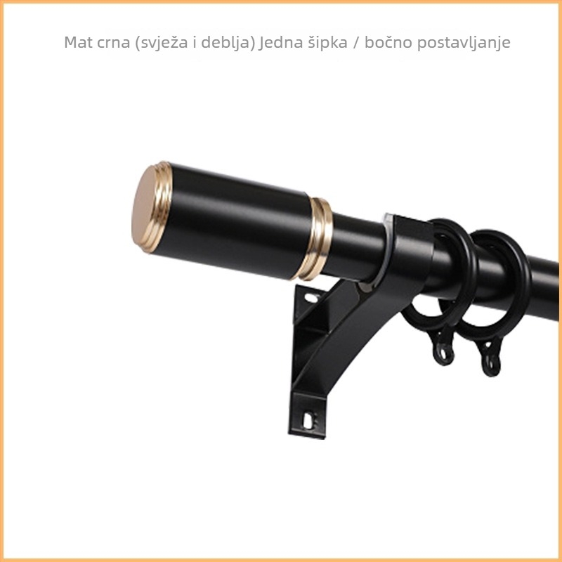 Šip za zavjese, rimski stil, aluminijska legura, nordijski minimalistički dizajn, tiho funkcioniranje, s nosačima i dodacima (Model QX002; Prilagodba obrade: Da; Materijal: aluminijska legura; Marka: tricolor fish; Stil: Light Luxury)