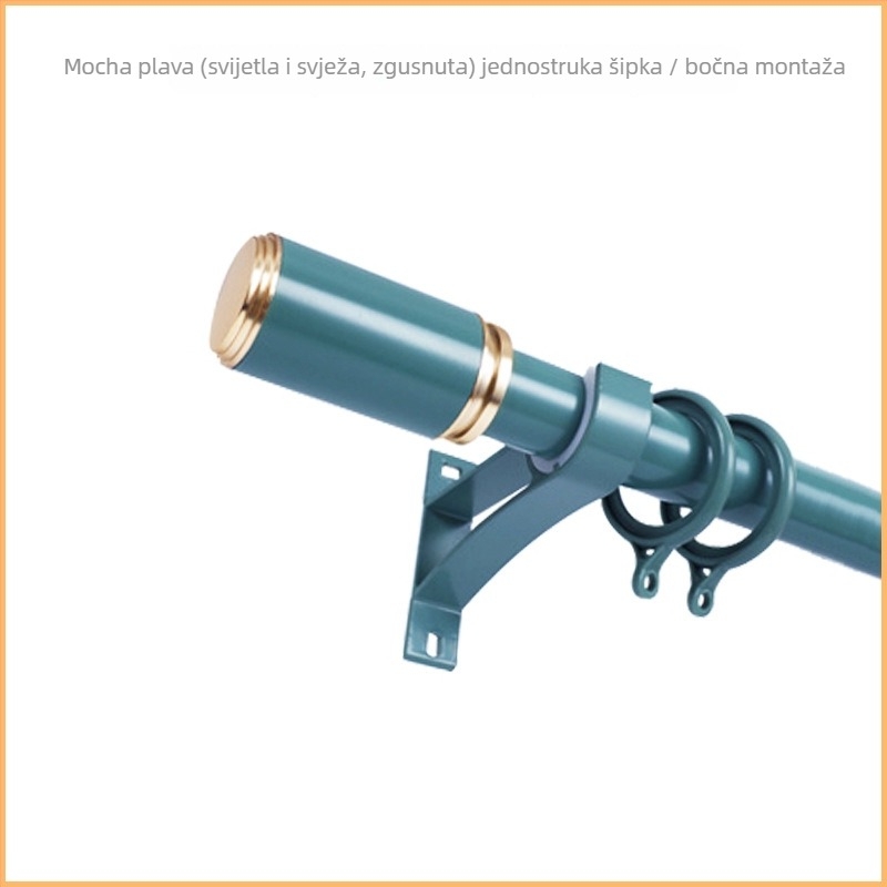 Šip za zavjese, rimski stil, aluminijska legura, nordijski minimalistički dizajn, tiho funkcioniranje, s nosačima i dodacima (Model QX002; Prilagodba obrade: Da; Materijal: aluminijska legura; Marka: tricolor fish; Stil: Light Luxury)