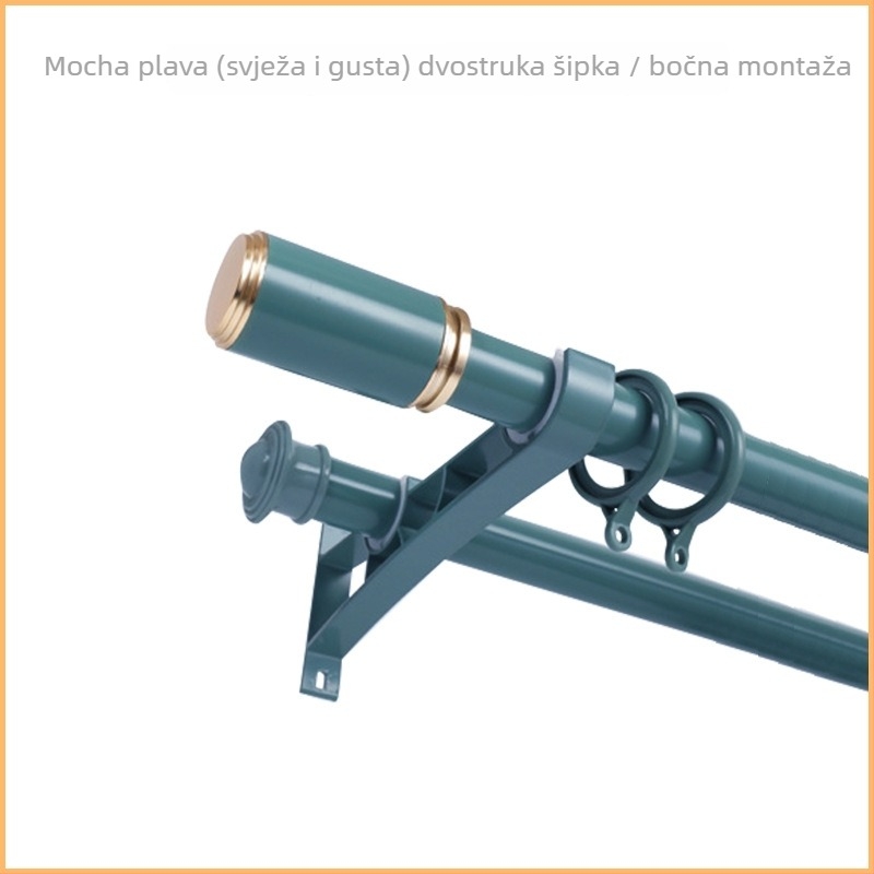 Šip za zavjese, rimski stil, aluminijska legura, nordijski minimalistički dizajn, tiho funkcioniranje, s nosačima i dodacima (Model QX002; Prilagodba obrade: Da; Materijal: aluminijska legura; Marka: tricolor fish; Stil: Light Luxury)