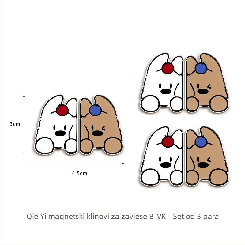 Magnetski klip za zavjese s dizajnom šteneta, akrilni materijal, prilagodljiv, crtani stil