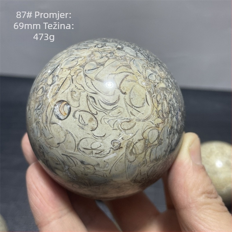 Kristalna kugla od kostiju dinosaura, moderan i jednostavan stil, oblik kugle, materijal: kristal