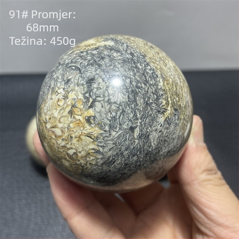 Kristalna kugla od kostiju dinosaura, moderan i jednostavan stil, oblik kugle, materijal: kristal