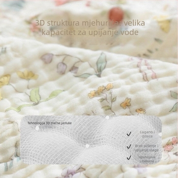 Prilagođeni šestoslojni ručnik za bebe od bambus-pamuk - ručnik za kupanje, 300–400 g, brzo upijanje (0–5 s), pređa ply