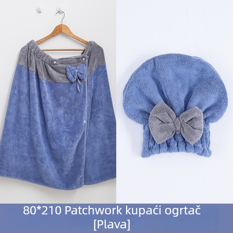 Ogrtač za kupanje za žene: nosivi ručnik-ogrtač, coral fleece tkanina, glavni materijal najlon, poliester, upija i mekan, za jesen (coral fleece; nylon; polyester)