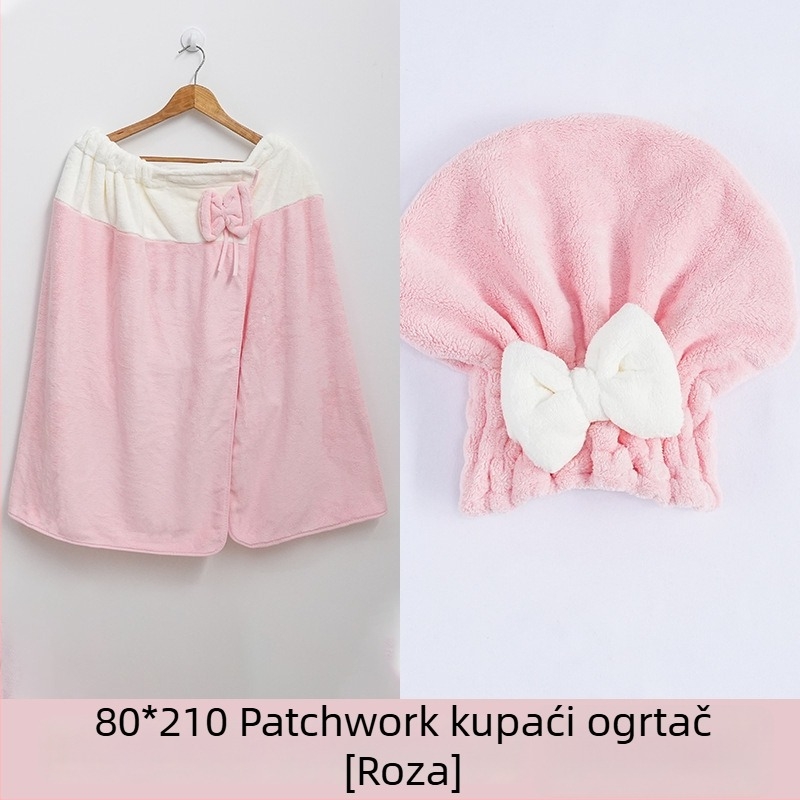 Ogrtač za kupanje za žene: nosivi ručnik-ogrtač, coral fleece tkanina, glavni materijal najlon, poliester, upija i mekan, za jesen (coral fleece; nylon; polyester)