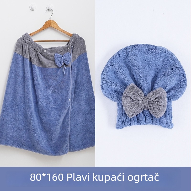 Ogrtač za kupanje za žene: nosivi ručnik-ogrtač, coral fleece tkanina, glavni materijal najlon, poliester, upija i mekan, za jesen (coral fleece; nylon; polyester)