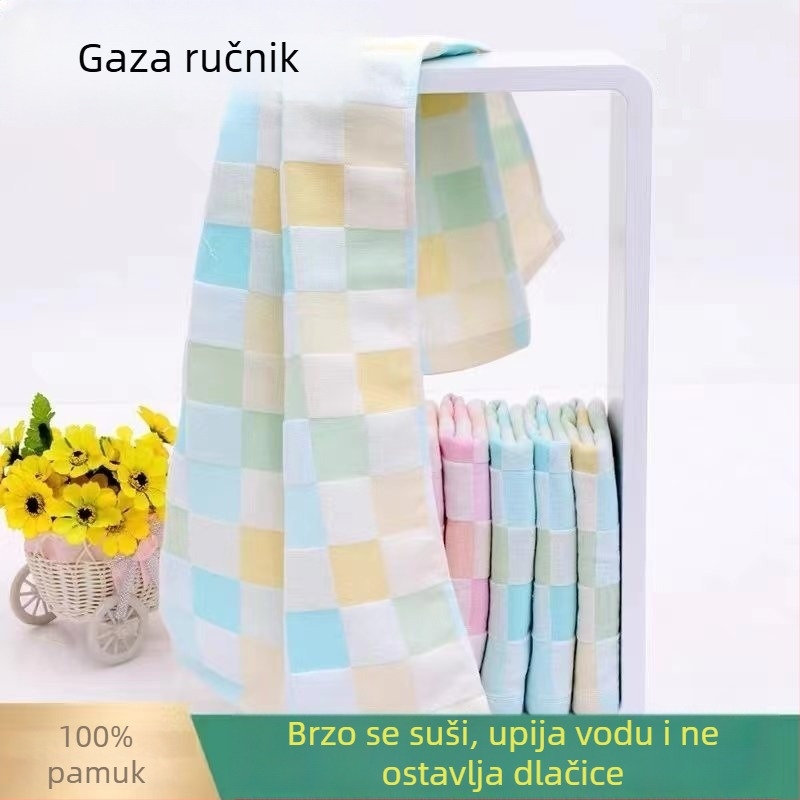 Gaza ručnik za kućnu upotrebu — mekan i upijajući ručnik za lice i tuš za odrasle i djecu, lagani ljetni tanki model