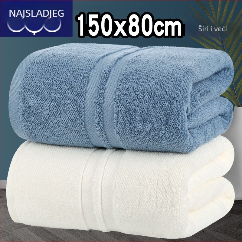 Set ručnika za kupanje od 100% pamuka, dva komada, 500 g+ težina, ravno tkanje, 32s pređa