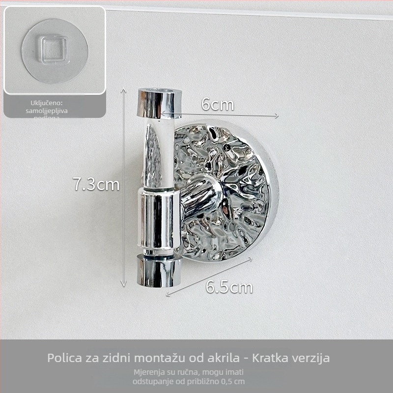 Trokutasti kutni zidni polic, plastični, 1 razina, minimalistički stil, organizator kozmetike za kupaonicu