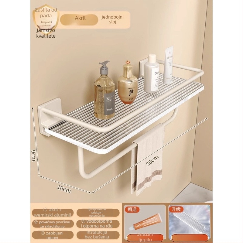 Trokutasti kutni zidni polic, plastični, 1 razina, minimalistički stil, organizator kozmetike za kupaonicu