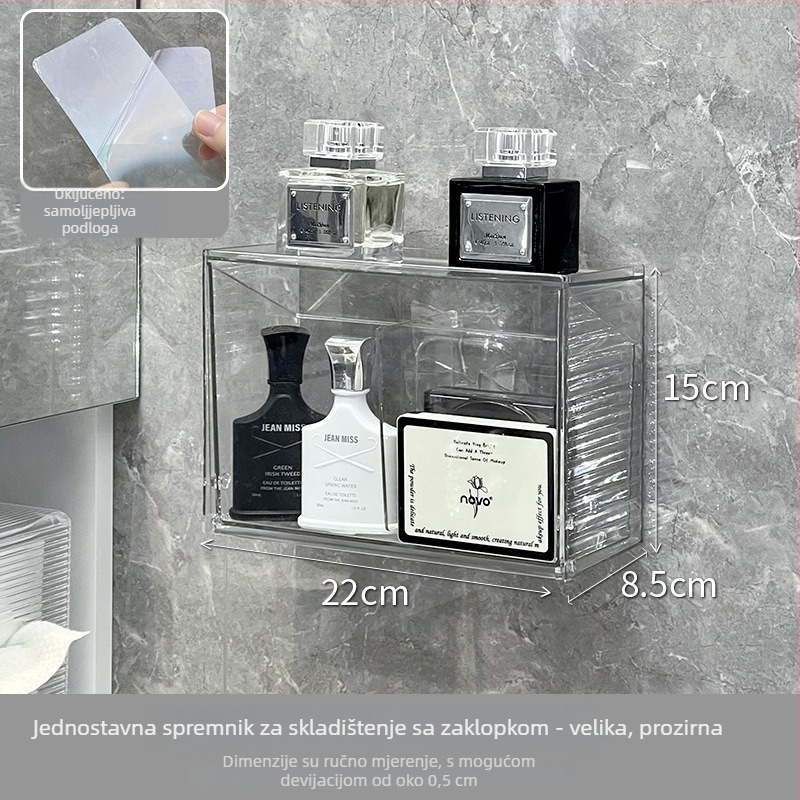 Trokutasti kutni zidni polic, plastični, 1 razina, minimalistički stil, organizator kozmetike za kupaonicu