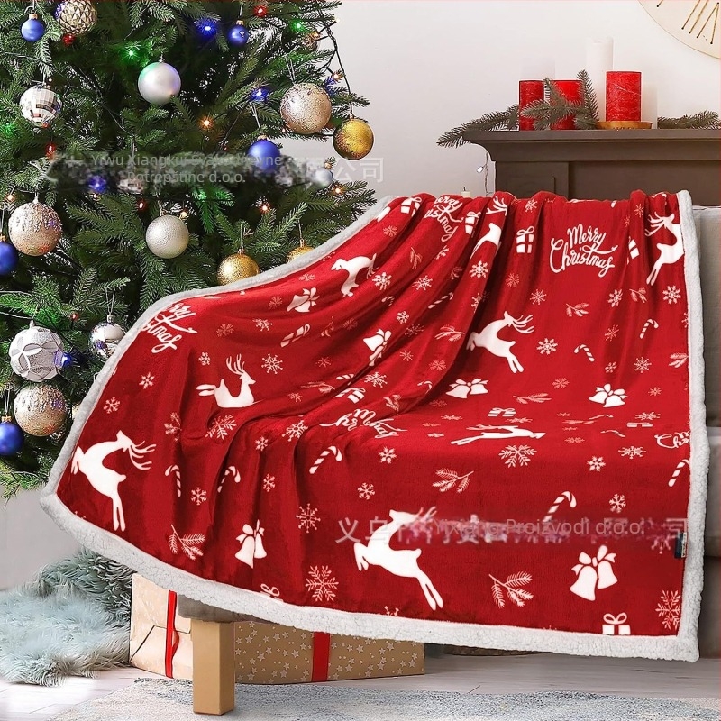 Deka od vune i kašmira, poliestersko vlakno, težina ispod 300 g, uzorak snježna pahulja, nordijski stil