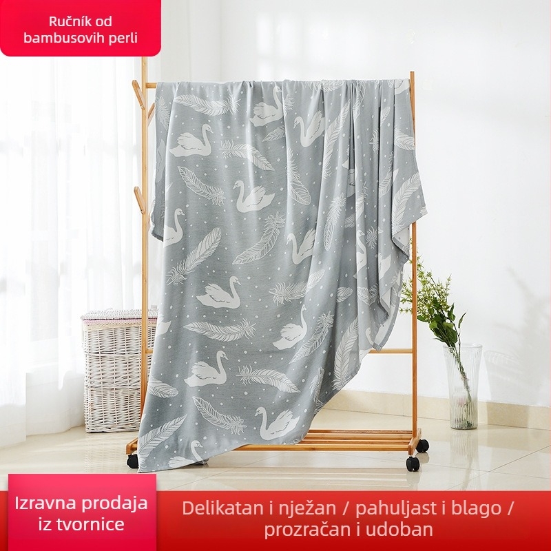 Deka od bambusovih vlakana, prugasti uzorak, ljeto, moderni minimalistički stil