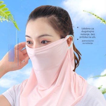 Maska za vožnju biciklom od Ice Silk materijala, s ušnim petljama, ovratnik za vrat, zaštita od sunca za aktivnosti na otvorenom, unisex