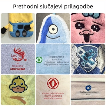 Prilagođeni ručnici za ruke s izvezom i otiskom 3D crtanih likova, jedinstveni rubovi, upijajući koralni flis