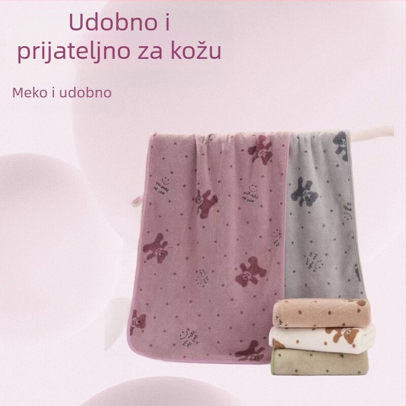 Ručník za lice od koralnog pliša s rubnim tiskom, 150D, 50–80 g, jednostavna tkanina