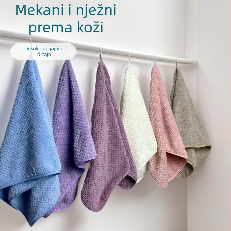 Nova kućna ručnik od koralnog flisa s rubom u obliku ananasa, upijajući ručnik za kupaonicu, nježan prema koži, ručnik za lice