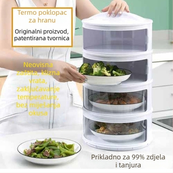 Plastični višeslojni poklopac za hranu za kuhinju — očuvanje topline, zaštita od prašine, spremanje ostataka hrane