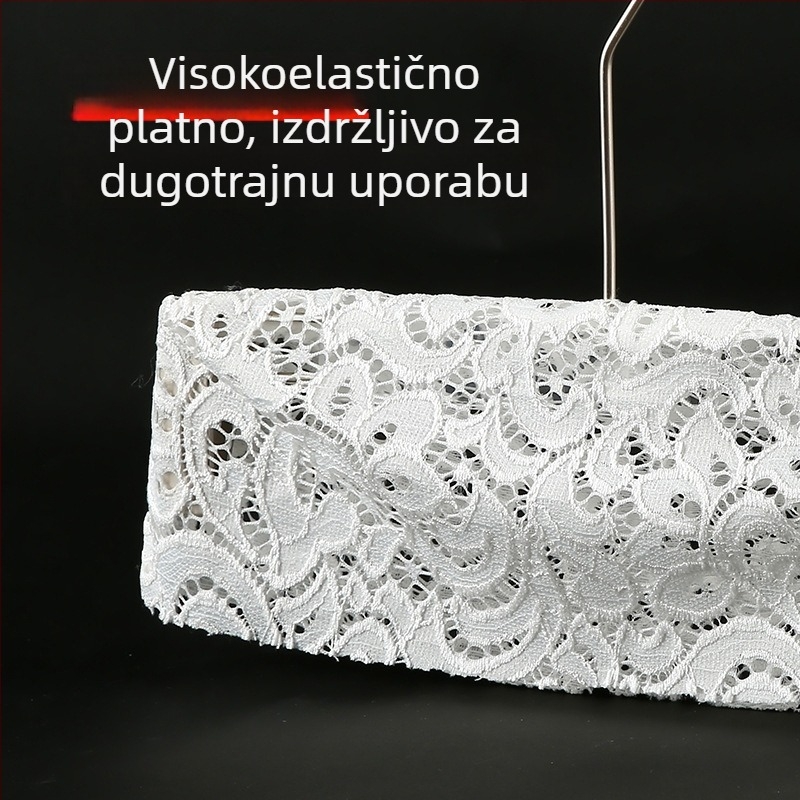 Pokrov za vješalice od platna: protuklizni pokrov od lana i čipke, pamuk, 10 kom, pogodna za vješalice za odjeću, stalke za hlače i stalke za kravate