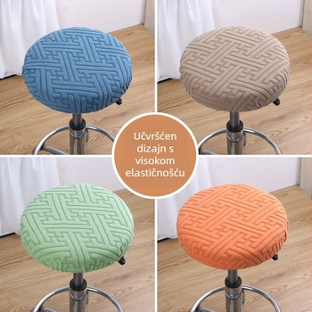 Kružna navlaka za okretni barski stol – polarni fleece, Planet Bear, zaštita od prašine, dekorativan izgled, prugasti ili jednobojni uzorak, jednostavan stil