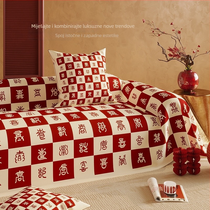 Navlaka za kauč za kombinirani kauč – Chenille, obrazac biljaka i cvijeća, vjenčani stil, mogućnost prilagodbe