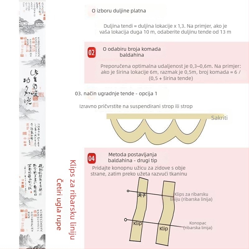 Tapiserija s kineskim stilom tinte slika; materijal: kemijska vlakna; sadržaj pamuka 30–40%; za dnevni boravak