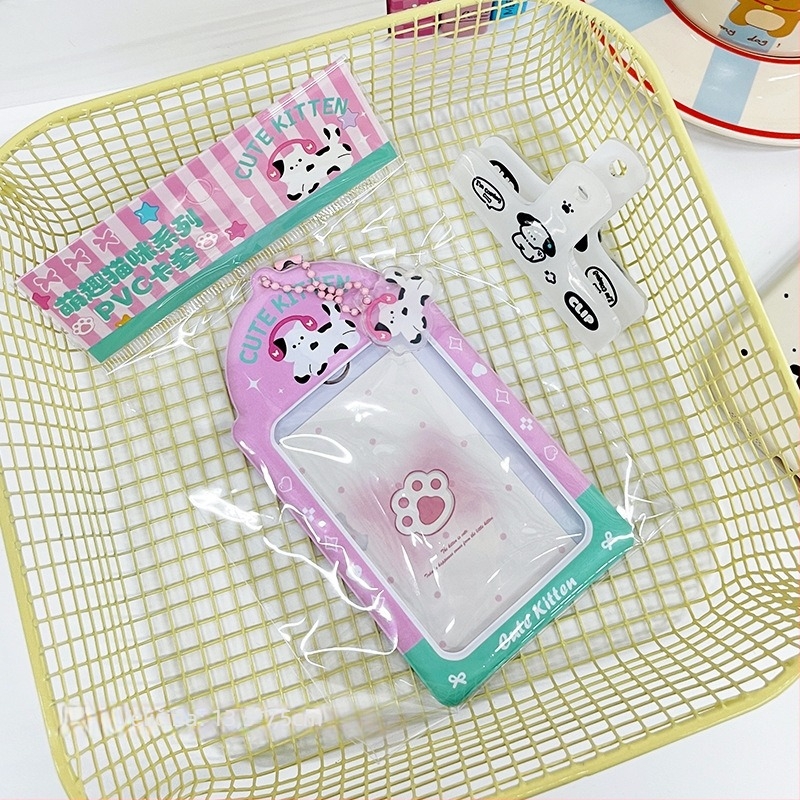 Držač kartica PVC proziran, crtani stil s zvjezdanim kreativnim dizajnom – Maca artist