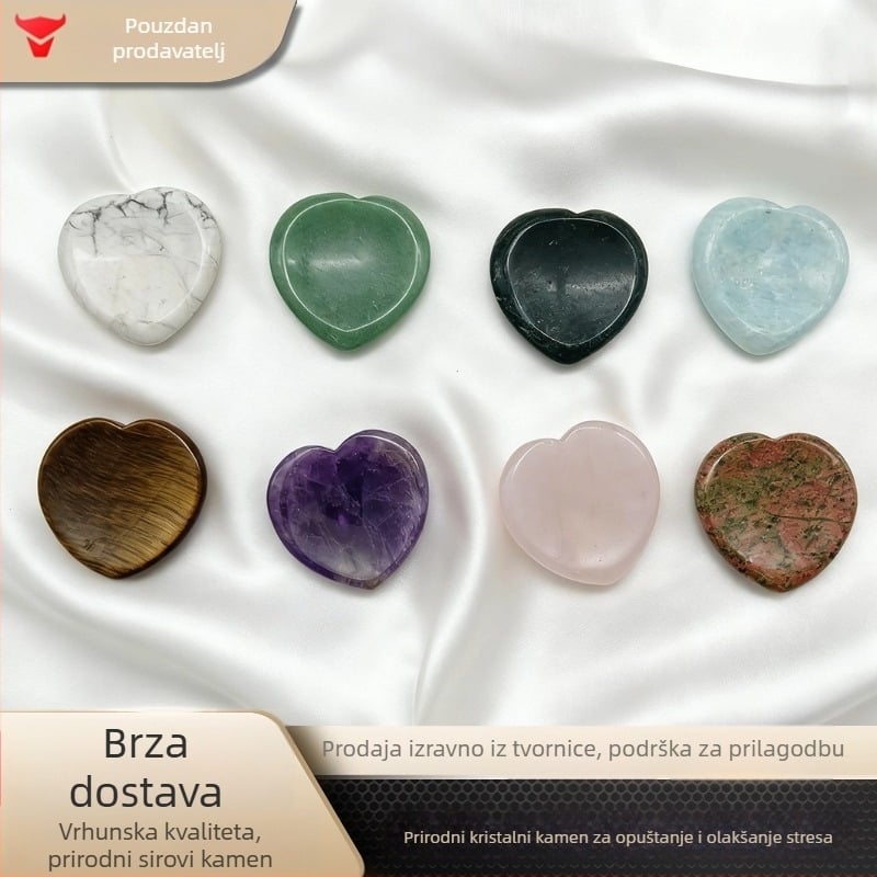 Palčev kamen – masažni kamen u obliku srca od ružičastog kvarca, Nafus, kartonska ambalaža
