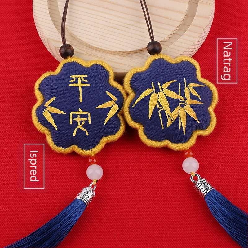 Set za izradu Su embroidery – za početnike, talisman mira za vješanje u auto, poliester tkanina, kineski klasični stil
