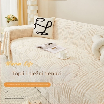 Kauč navlaka od pliš velura za kutnu sofu, univerzalna, protuklizna, potpuno pokrivena, jednostavan i moderan stil