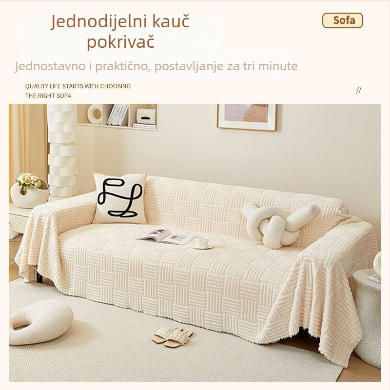 Kauč navlaka od pliš velura za kutnu sofu, univerzalna, protuklizna, potpuno pokrivena, jednostavan i moderan stil