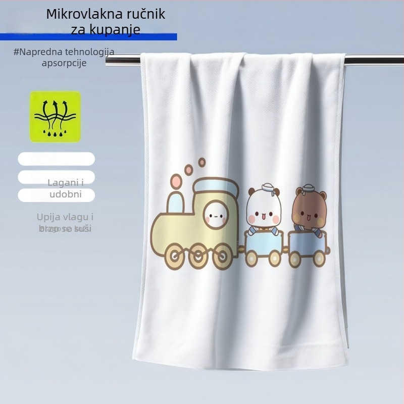 Sportski ručnik za kupanje i plažu, ultrafina vlakna, 400–500 g, 32 vlakana, tiskani dizajn