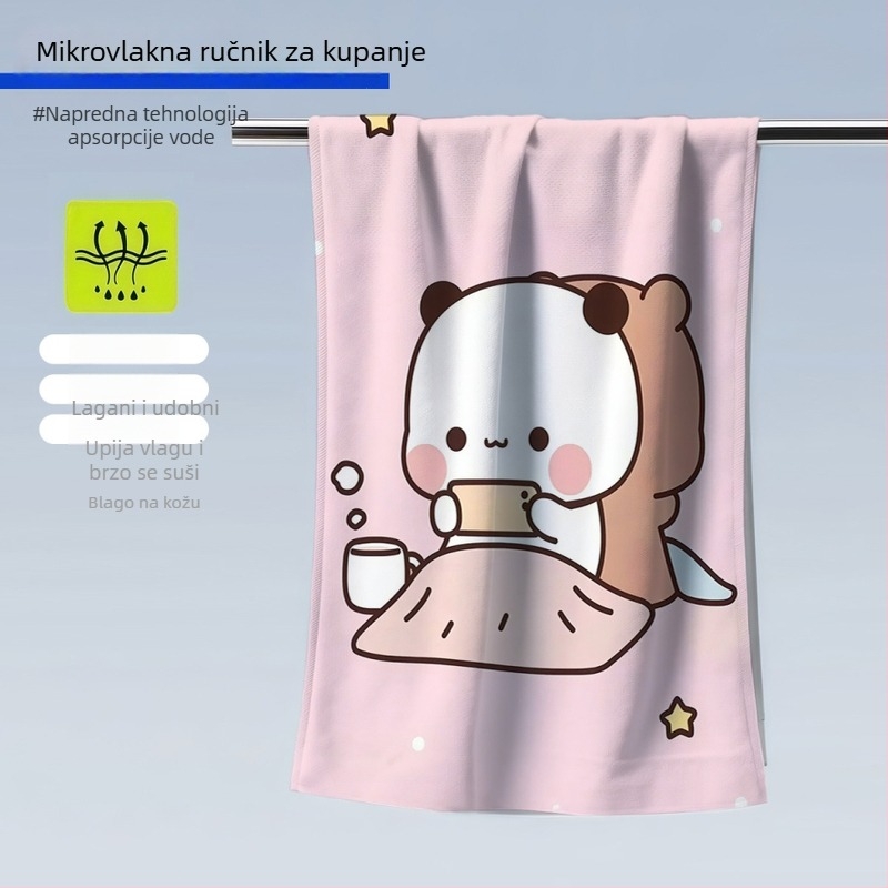 Sportski ručnik za kupanje i plažu, ultrafina vlakna, 400–500 g, 32 vlakana, tiskani dizajn