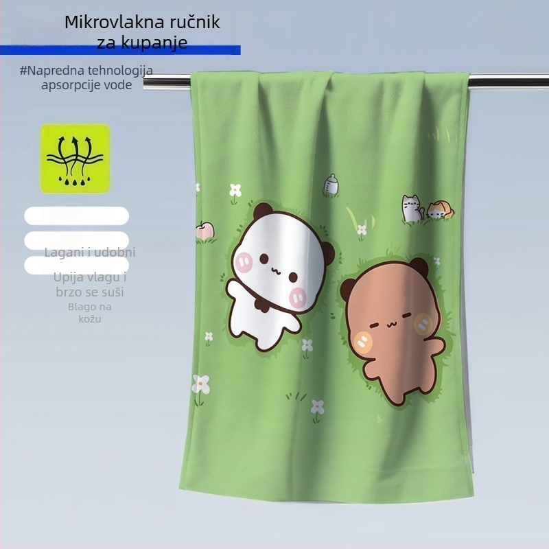Sportski ručnik za kupanje i plažu, ultrafina vlakna, 400–500 g, 32 vlakana, tiskani dizajn