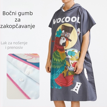 VOCOOL Kapucija-ručnik-plašt od mikrovlakana, 400–500 g, 150D, otisak, za plažu i plivanje