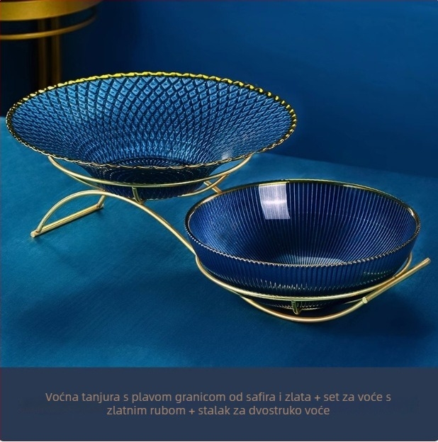 Metalni tanjur za voće s elektroplatiranim premazom, novi kineski stil, brend Huanze Ceramics