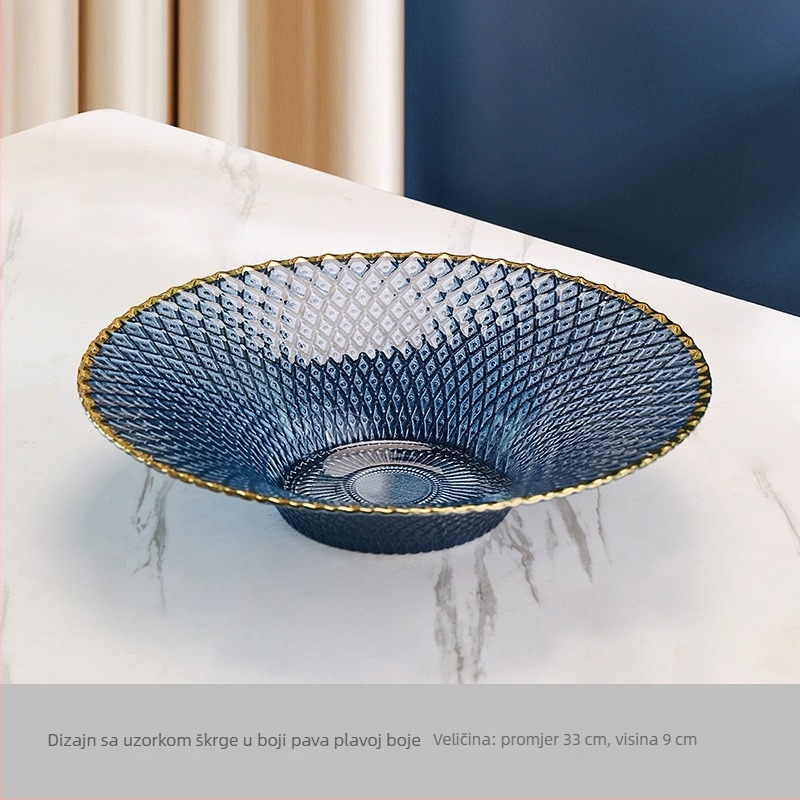 Metalni tanjur za voće s elektroplatiranim premazom, novi kineski stil, brend Huanze Ceramics