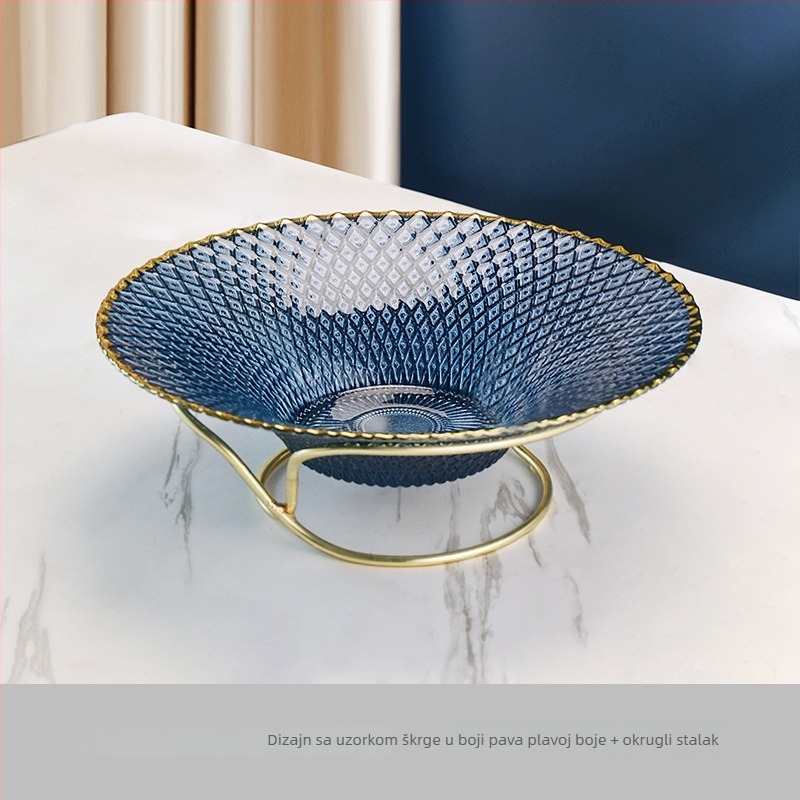 Metalni tanjur za voće s elektroplatiranim premazom, novi kineski stil, brend Huanze Ceramics