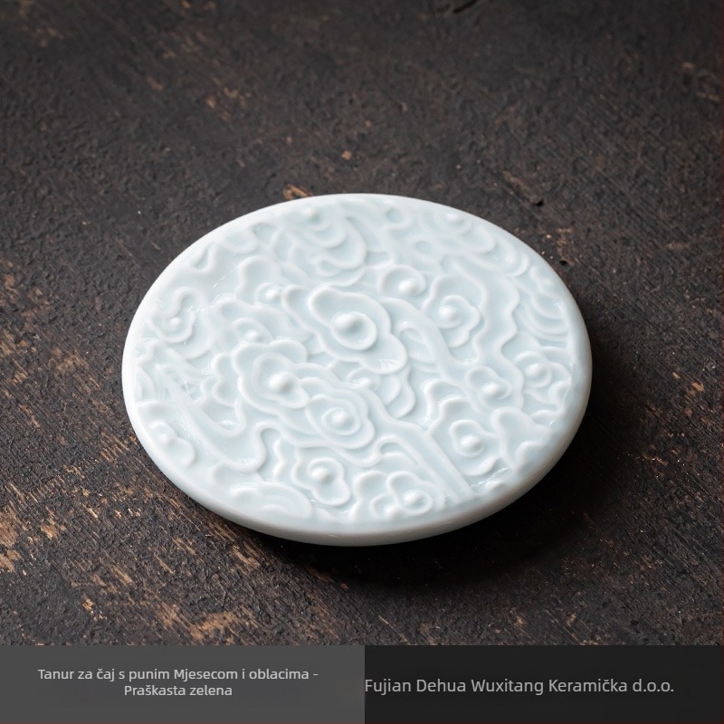 Porcelanski tanjur za voće — Wuxitang, kineska jednostavnost, lagani luksuz retro stil, šifra proizvoda: Full Moon Auspicious Clouds Saucer